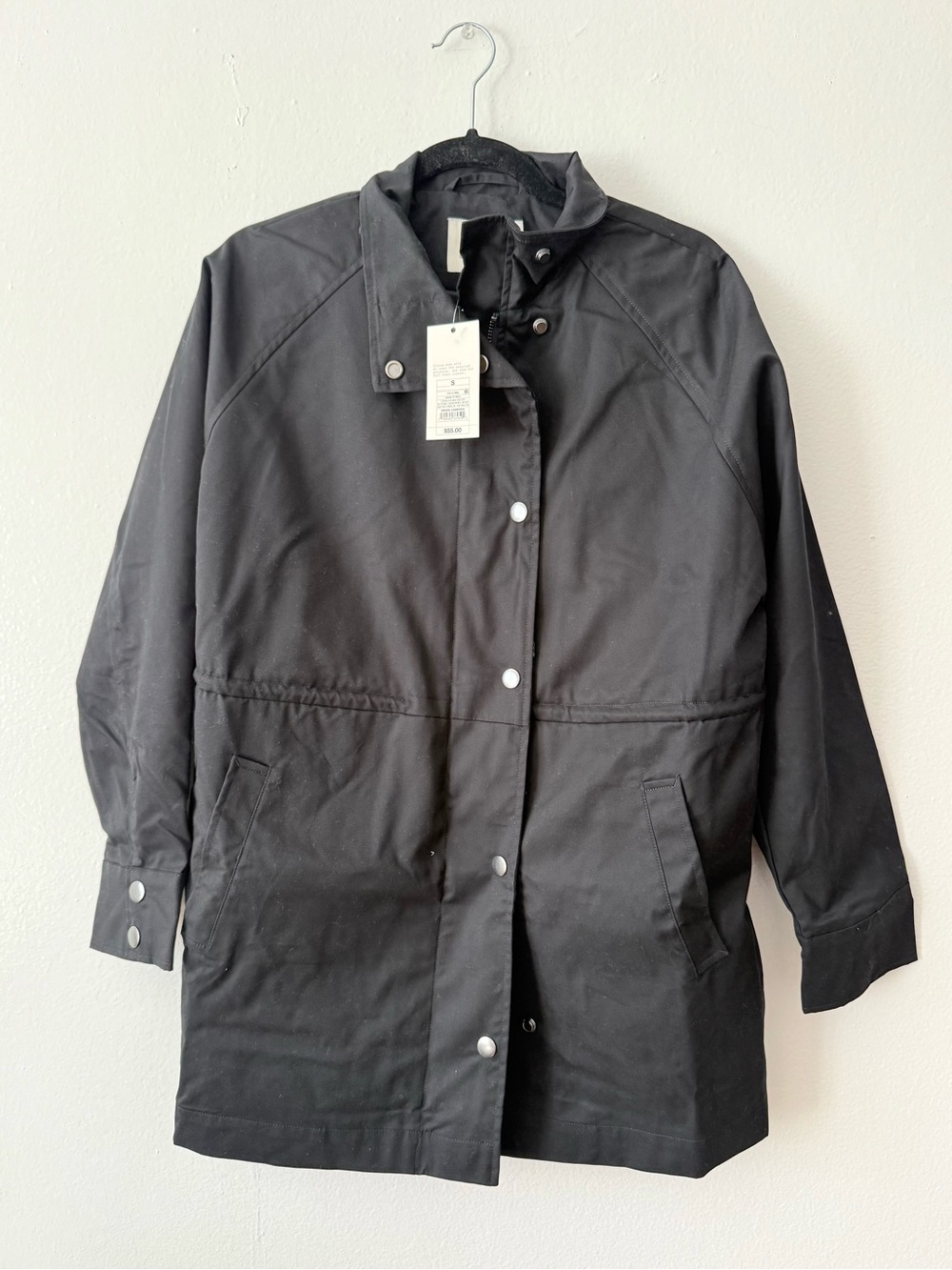 a new day Black Snap-Front Trench Coat